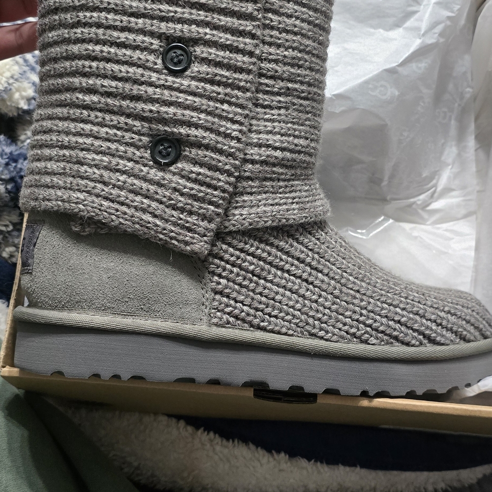 UGG Charcoal Sole Knit Boots